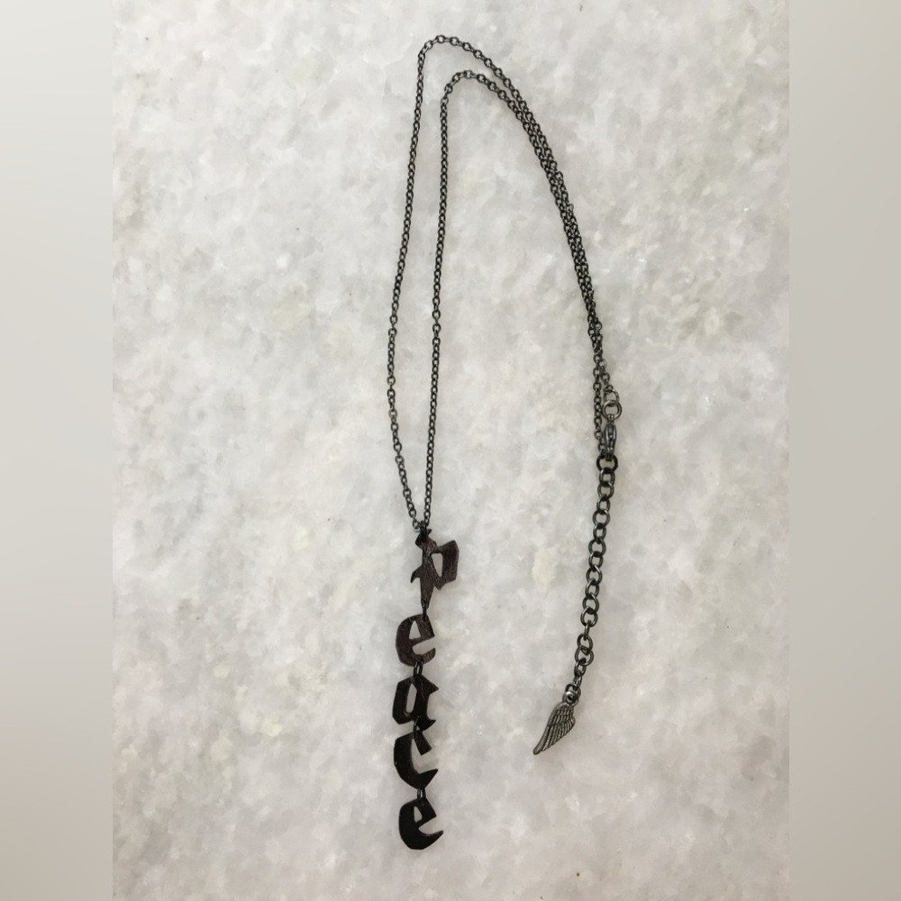 Peace Necklace Handcrafted Brass 16-18 inches long - Picture 16 of 16